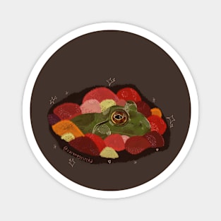 Frog and cranberries Magnet